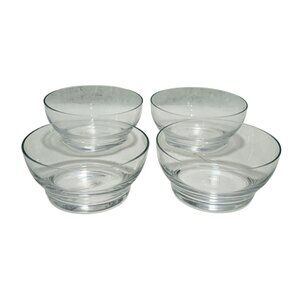 Set of 4 Crate & Barrel Krosno Glass Bowl Dish 6" Designed By Aaron Probyn New